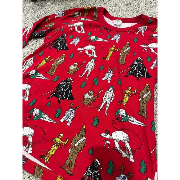 Hanna Andersson Organic Cotton Star Wars Christmas Pajama Top, Red Women’s XL - Picture 2 of 8